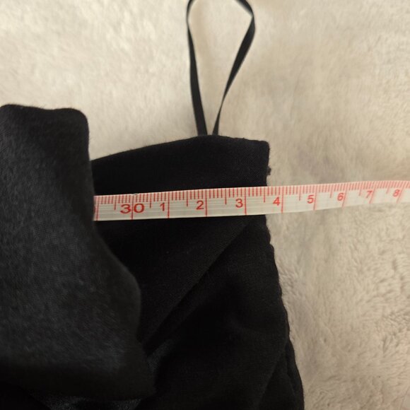 ZARA Black Ruched Midi Skirt with Tie Waist accent & Front Slit size M NWT - Picture 9 of 11